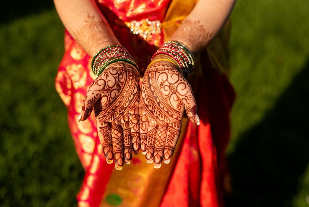 Henna on a Brides hands.